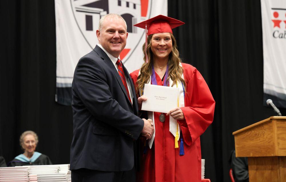 Mr. Byrd and his daughter at graduation